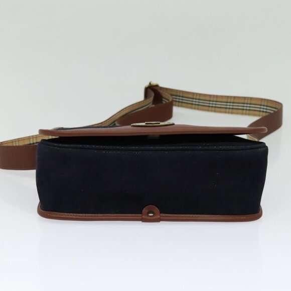 Burberrys Shoulder Bag Suede Leather Navy Auth BA2419 - Picture 6 of 16